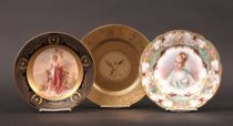 Appraisal: A lot of Three Cabinet Plates Hand decorated porcelain display