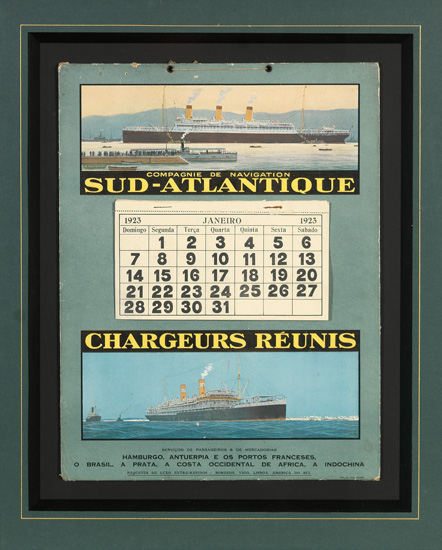 Appraisal: COMPAGNIE de NAVIGATION SUD-ATLANTIQUE Calendar for issued jointly by Compagnie