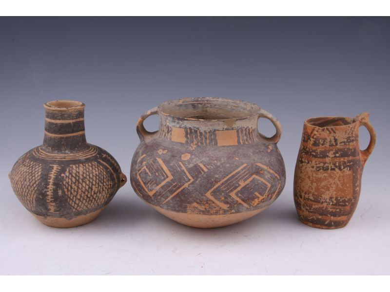 Appraisal: Three Neolithic Chinese Ceramics ca late rd millenium B C