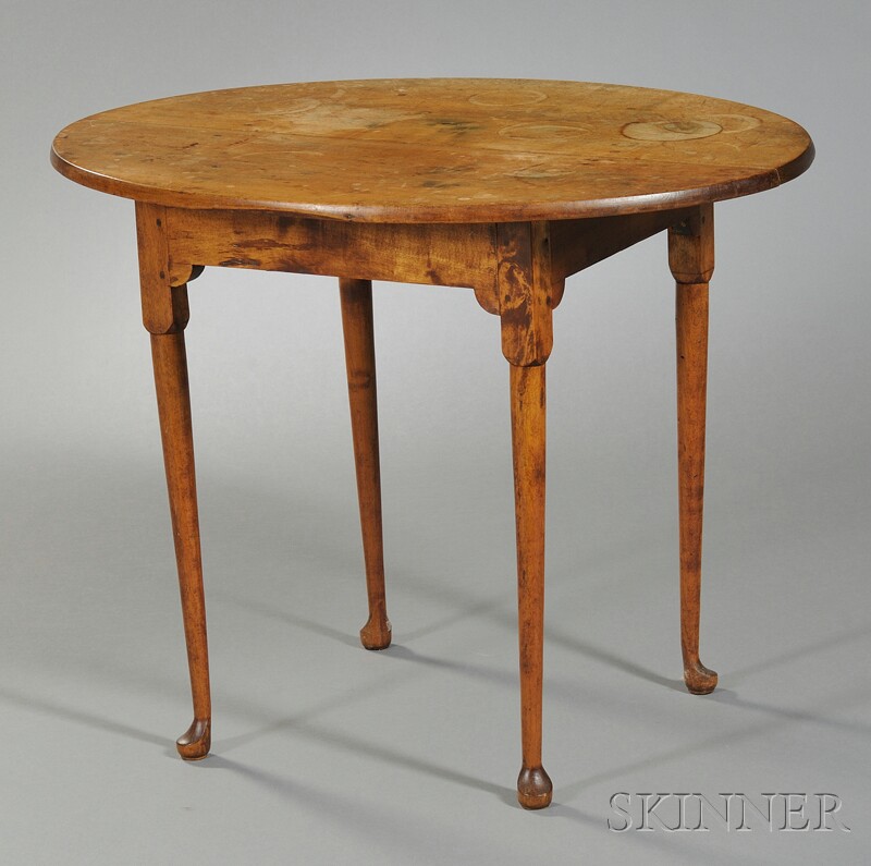 Appraisal: Queen Anne Maple Tea Table southern New England mid- th