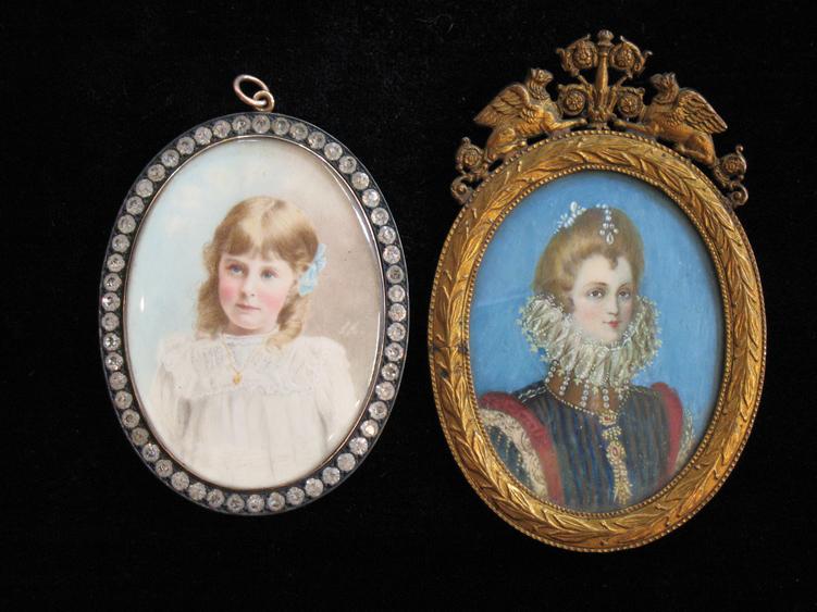 Appraisal: ENGLISH SCHOOL early th century A miniature portrait of a