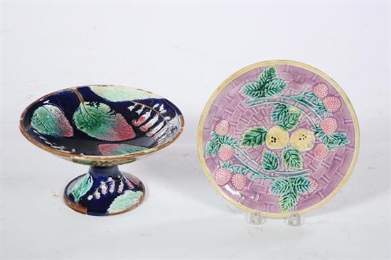 Appraisal: TWO PIECES OF MAJOLICA English nd half- th century Pink