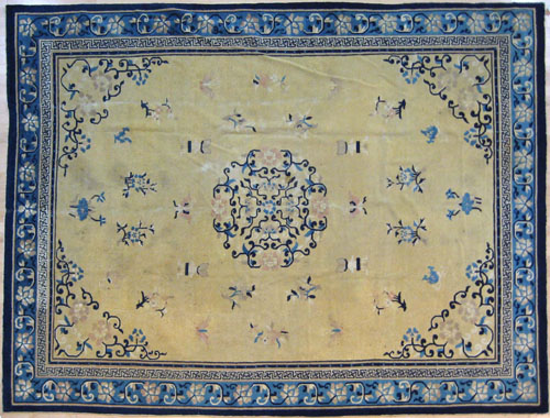 Appraisal: Roomsize Peking rug late th c with a floral medallion