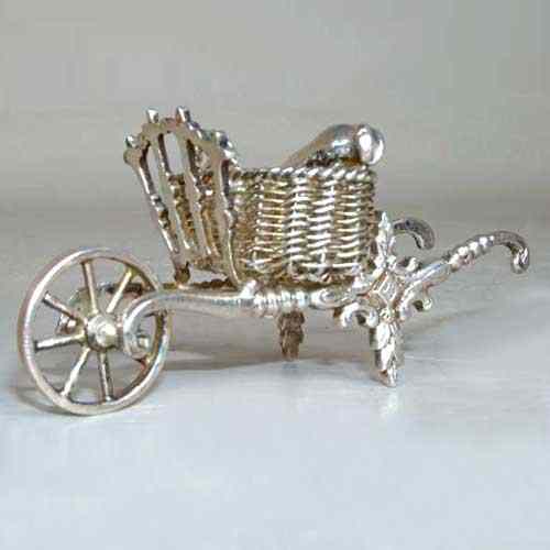 Appraisal: A Dutch Hendrik Preyer Miniature Silver Wheelbarrow Fish Cart th