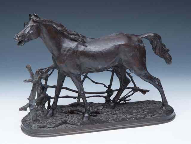 Appraisal: PIERRE-JULES MENE - Sculpture of a horse next to a