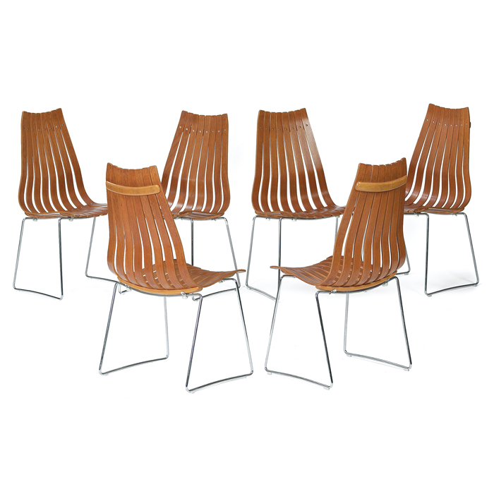 Appraisal: Hans Brattrud Scandia dining chairs set of six by Hove