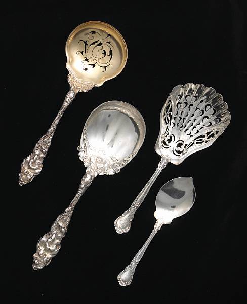 Appraisal: Property of various owners Comprising Les Six Fleurs pea spoon