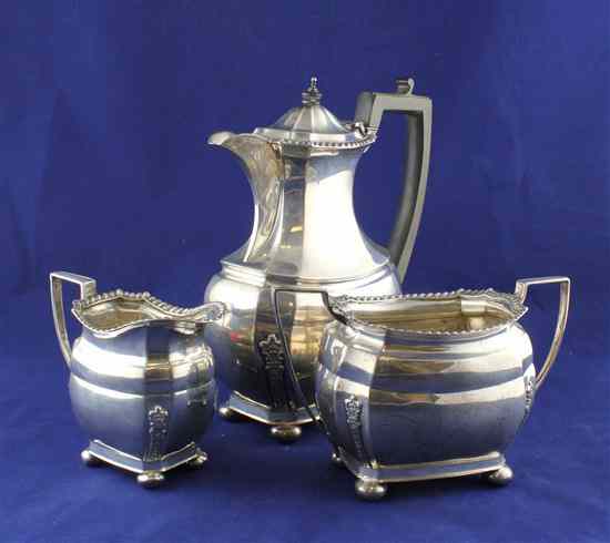 Appraisal: A George V silver four piece tea and coffee set