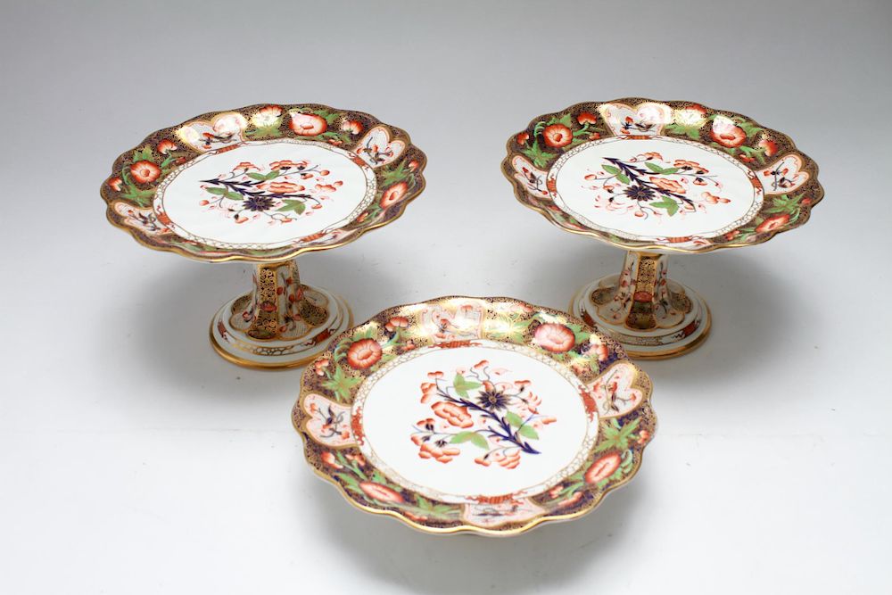 Appraisal: Victorian English Imari Dessert Stands Three James Green Nephew three