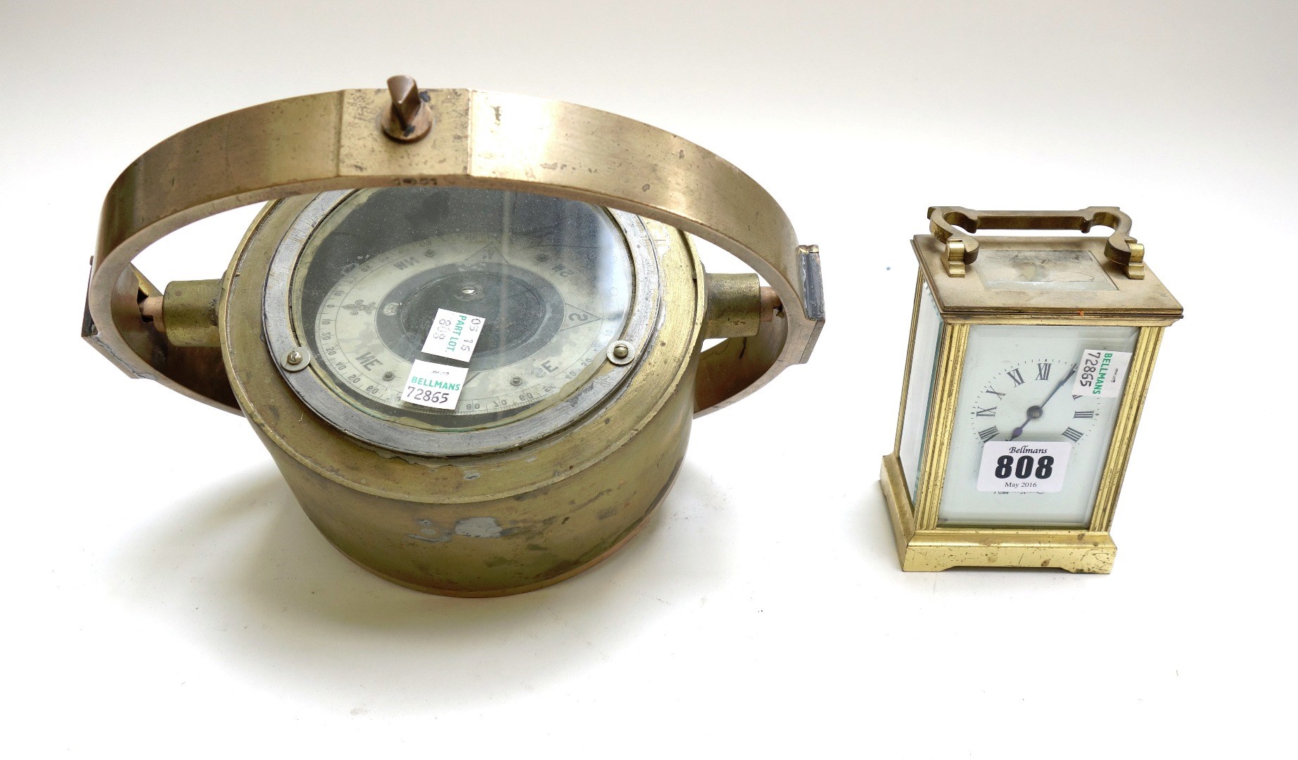 Appraisal: A brass cased carriage clock by Mappin Webb and a