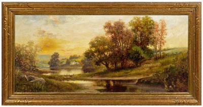 Appraisal: Milton H Lowell painting American - landscape with lake and