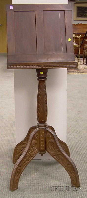 Appraisal: Spanish Colonial Style Carved Walnut Pedestal-base Lectern ht top wd