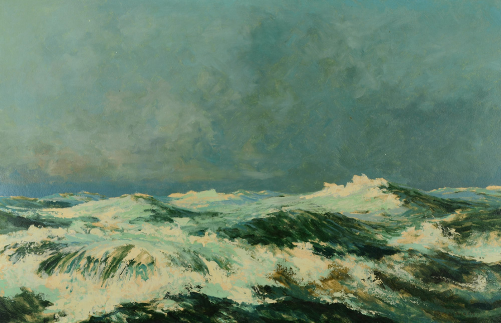 Appraisal: KOENIGER Walter German-American - White Surf Oil Masonite '' x