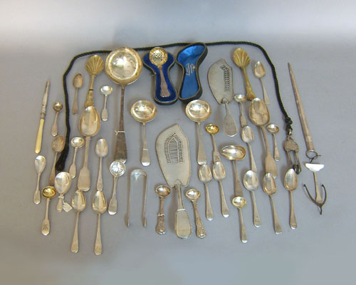 Appraisal: Three pieces of English silver flatware by William Eley and