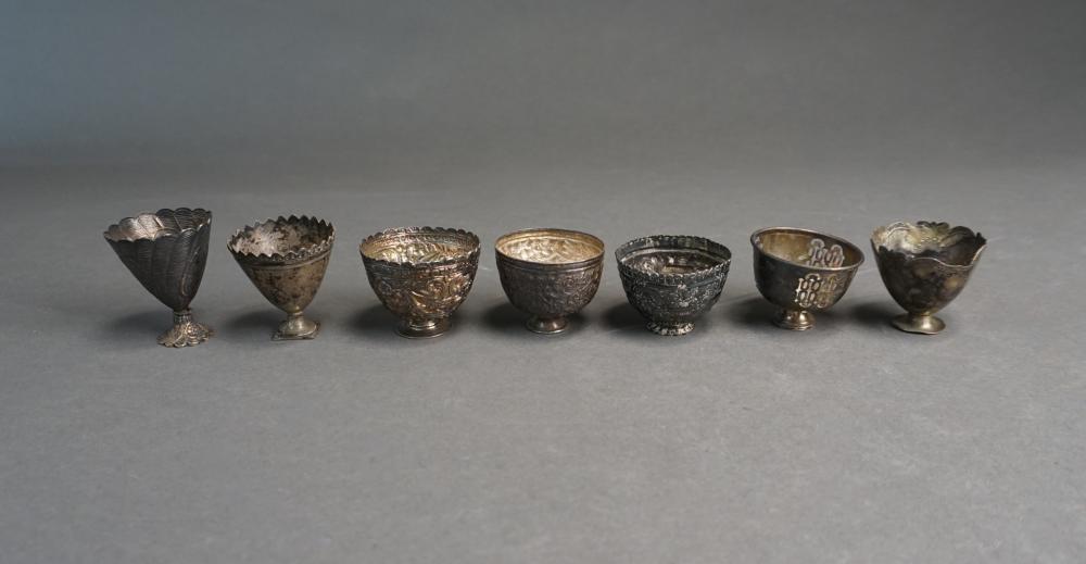 Appraisal: SEVEN ASSORTED TESTED OR MARKED SILVER NEAR EASTERN ZARF CUPS