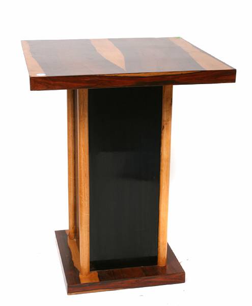 Appraisal: A pair of Art Deco style mixed wood tables height