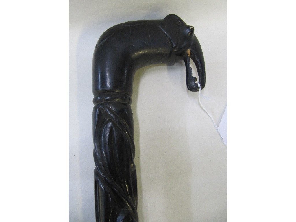 Appraisal: Carved hardwood 'Elephant' walking stick