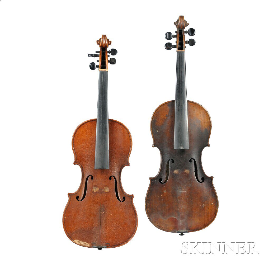 Appraisal: Two Violins one labeled MADE IN GERMANY length of back