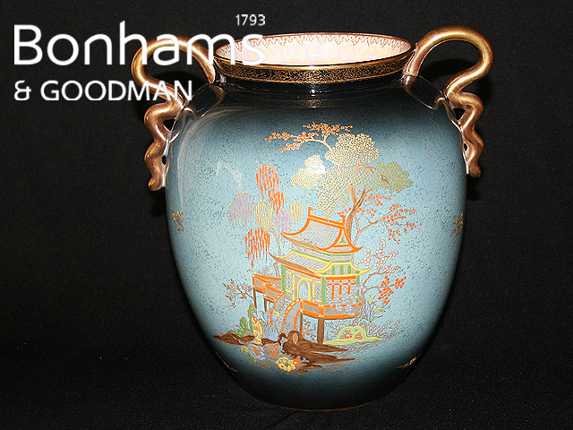 Appraisal: A Carlton Ware twin handled ovoid vase enamelled with a