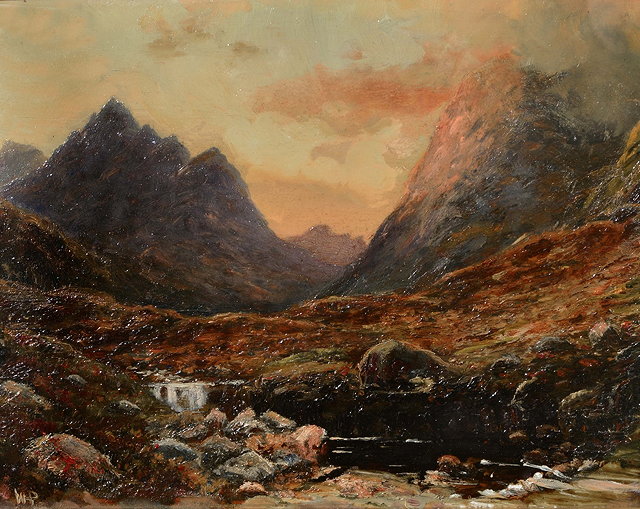 Appraisal: ATTRIBUTED TO WALLER HUGH PATON - 'Stormy Sunset in Glen