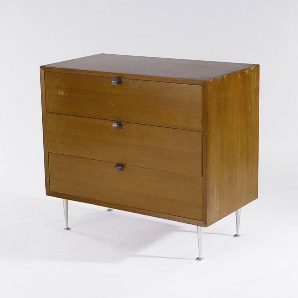 Appraisal: GEORGE NELSON HERMAN MILLER Three drawer chest with walnut veneer