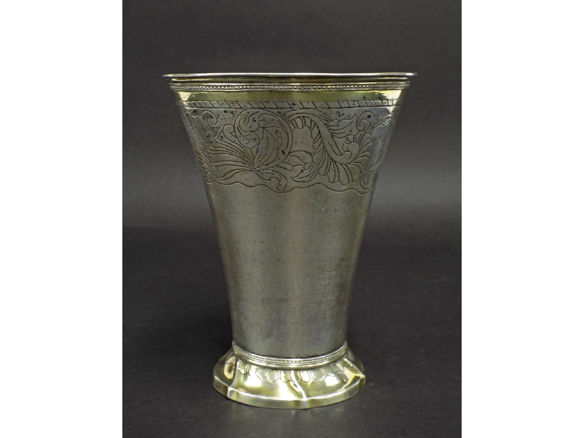 Appraisal: Swedish th century silver beaker by Johan Gadd Pitea of