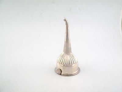 Appraisal: A George III wine funnel with a long part fluted