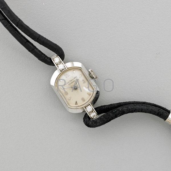 Appraisal: PATEK PHILIPPE LADIES PLATINUM DIAMOND WRISTWATCH Condition Report