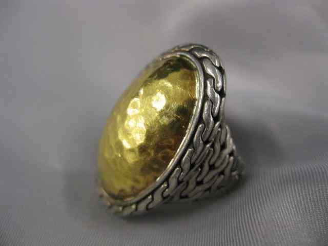 Appraisal: John Hardy k Gold Sterling Ring Palu large oval dome