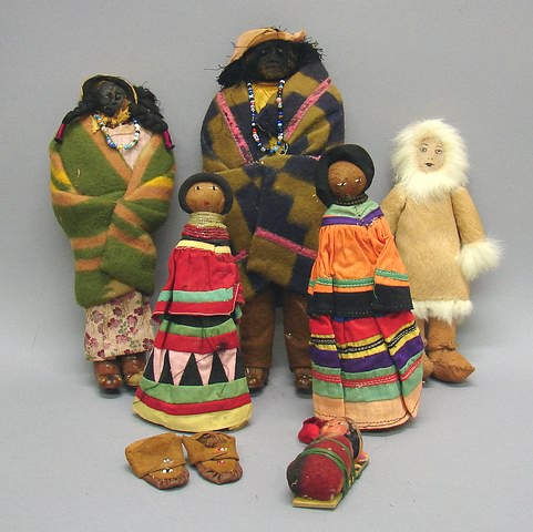 Appraisal: Lot of Native American dolls Tuktoo Alaskan girl Fur and