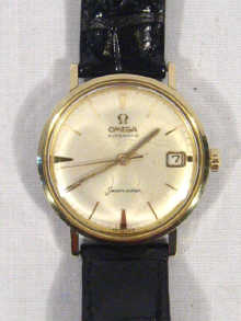 Appraisal: A gold plated Omega Seamaster automatic gents wrist watch with