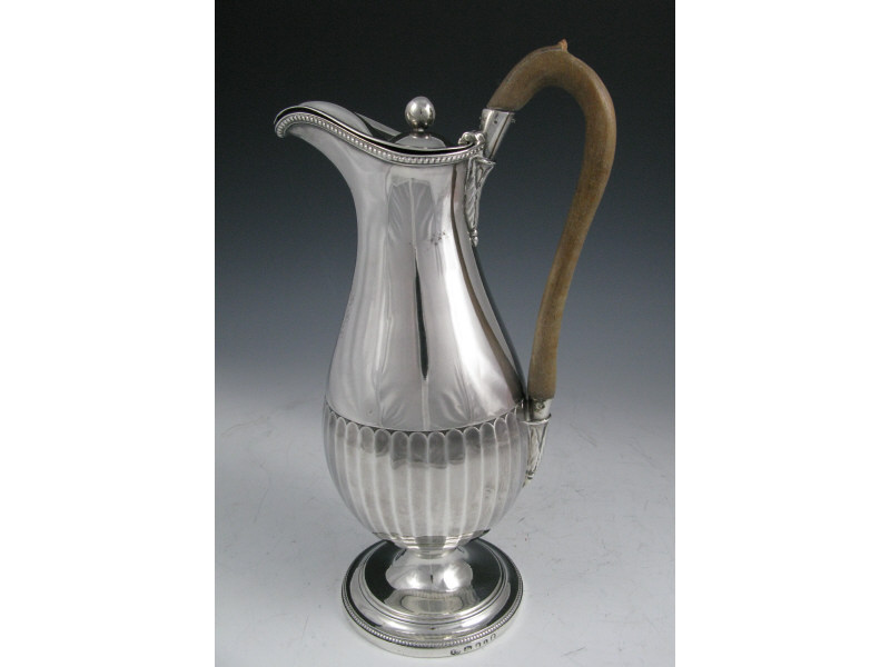 Appraisal: Georgian Silver Hot Water Jug London ca vasiform hot water