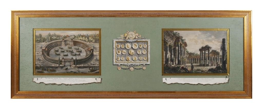 Appraisal: Trompe L'oeil presentation of two th century Italian engravings from