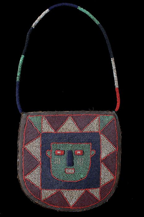 Appraisal: Plains Indian Multi Colored Beaded Pouch Included in this lot