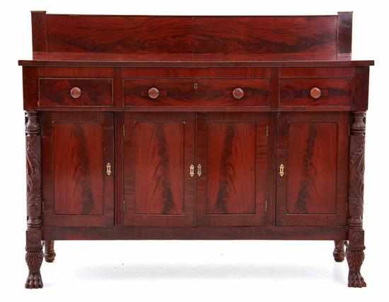 Appraisal: Classical carved mahogany sideboard probably Maryland circa rectangular top with