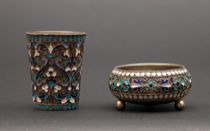 Appraisal: Two Russian Enameled Containers ca th Century The first item