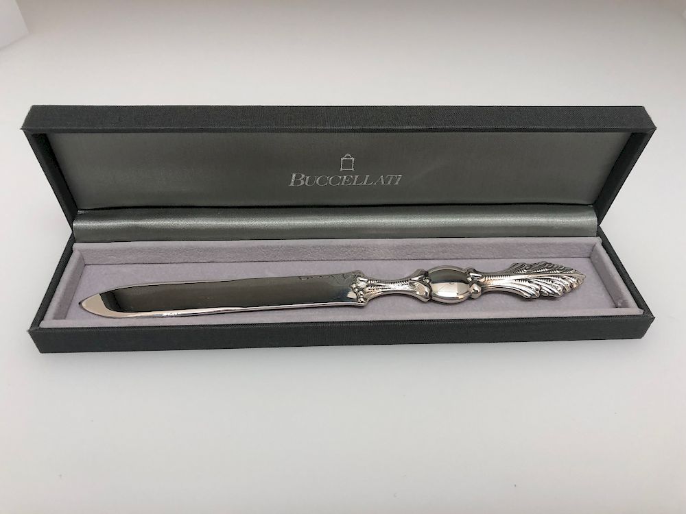 Appraisal: Buccellati Sterling Silver Letter Opener Buccellati solid sterling silver letter