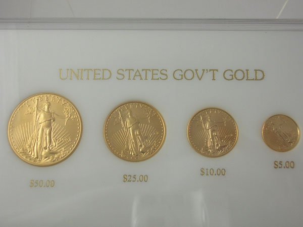 Appraisal: four piece United States Family of Eagles limited issue gold