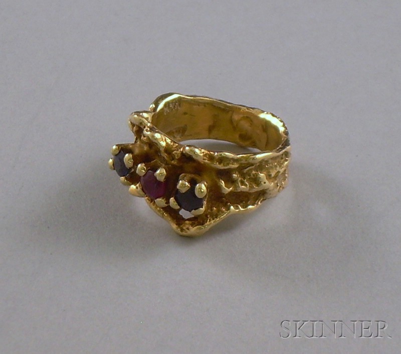 Appraisal: kt Gold Sapphire and Ruby Ring size