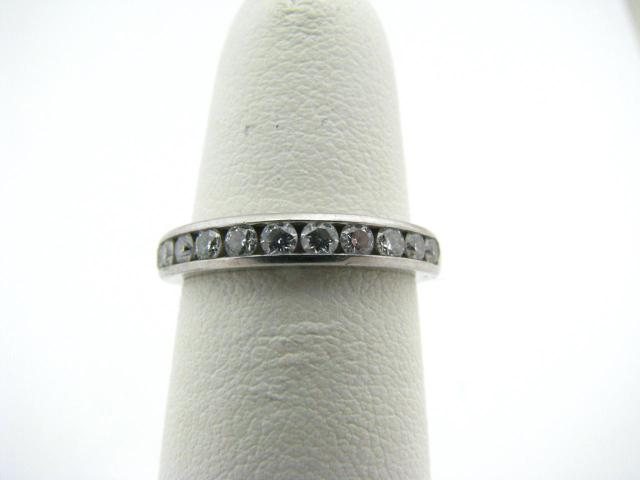 Appraisal: Tiffany Co Platinum Diamond Band Retail with Tiffany box