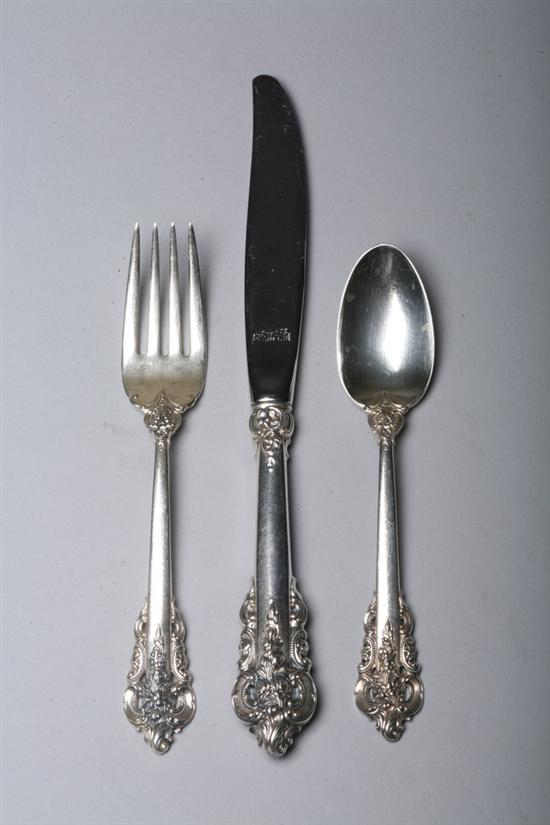 Appraisal: -PIECE WALLACE STERLING SILVER FLATWARE SERVICE Grande Baroque pattern Service