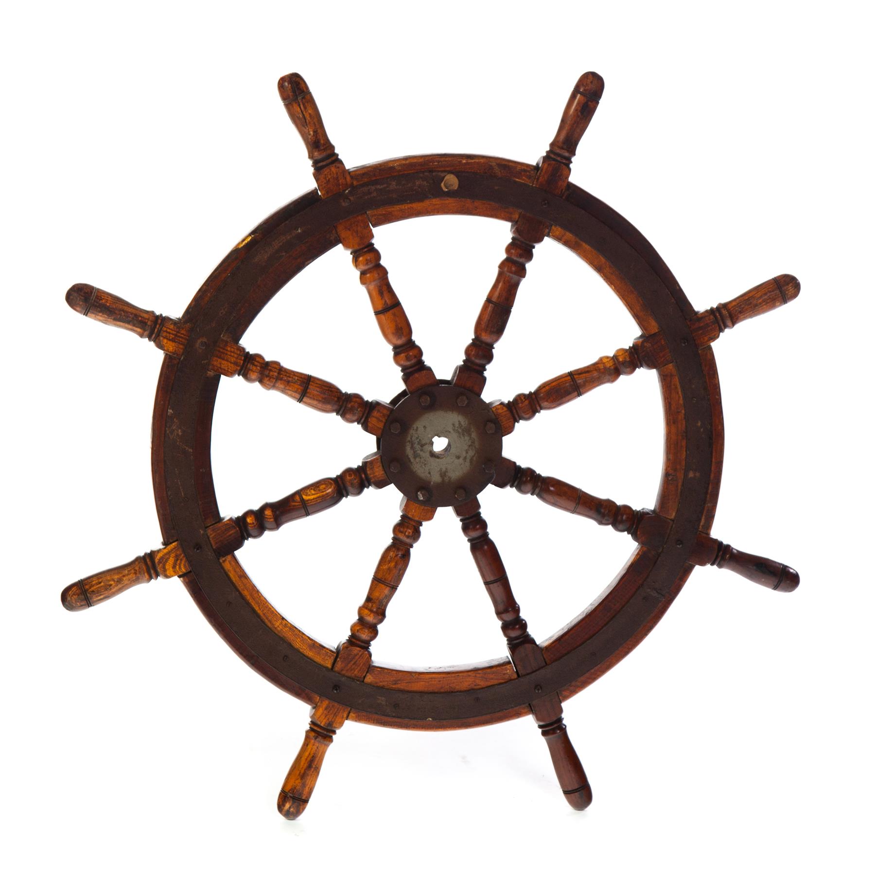 Appraisal: SHIP'S WHEEL American or English th century Wooden wheel with