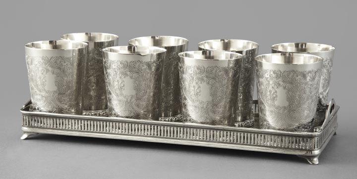 Appraisal: Set of Eight Barker-Ellis Silverplate Foliate Scroll Julep Cups second