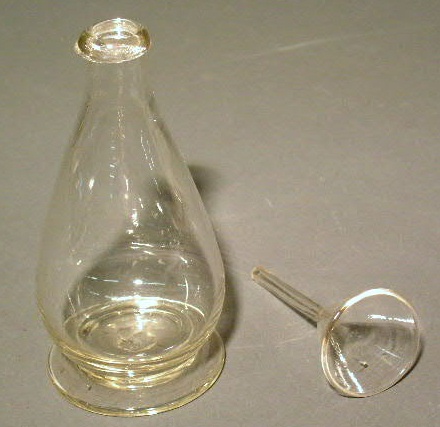 Appraisal: Rare blown glass funnel bottle th c h