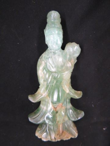 Appraisal: Chinese Carved Florite Figurine of Quan Yin