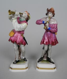 Appraisal: Pair of German porcelain figurines of Musicians marked ''