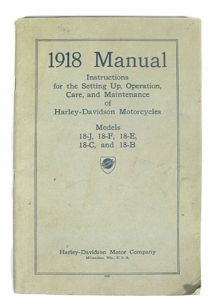 Appraisal: A Harley Davidson instruction manual pages black and white for