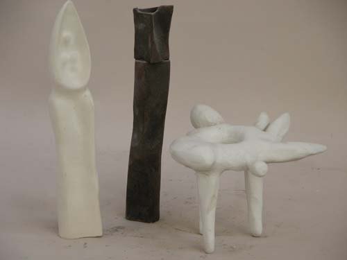 Appraisal: Three Abstract Forms Ceramic on Ceramic Caplan Jerry x x