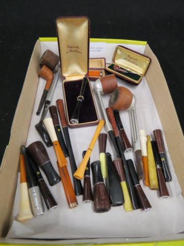 Appraisal: Vintage Pipe and Cigarette Holder Collection includes Kaywoodie miniature amber