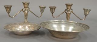 Appraisal: Four pieces of sterling silver to include two bowls dia